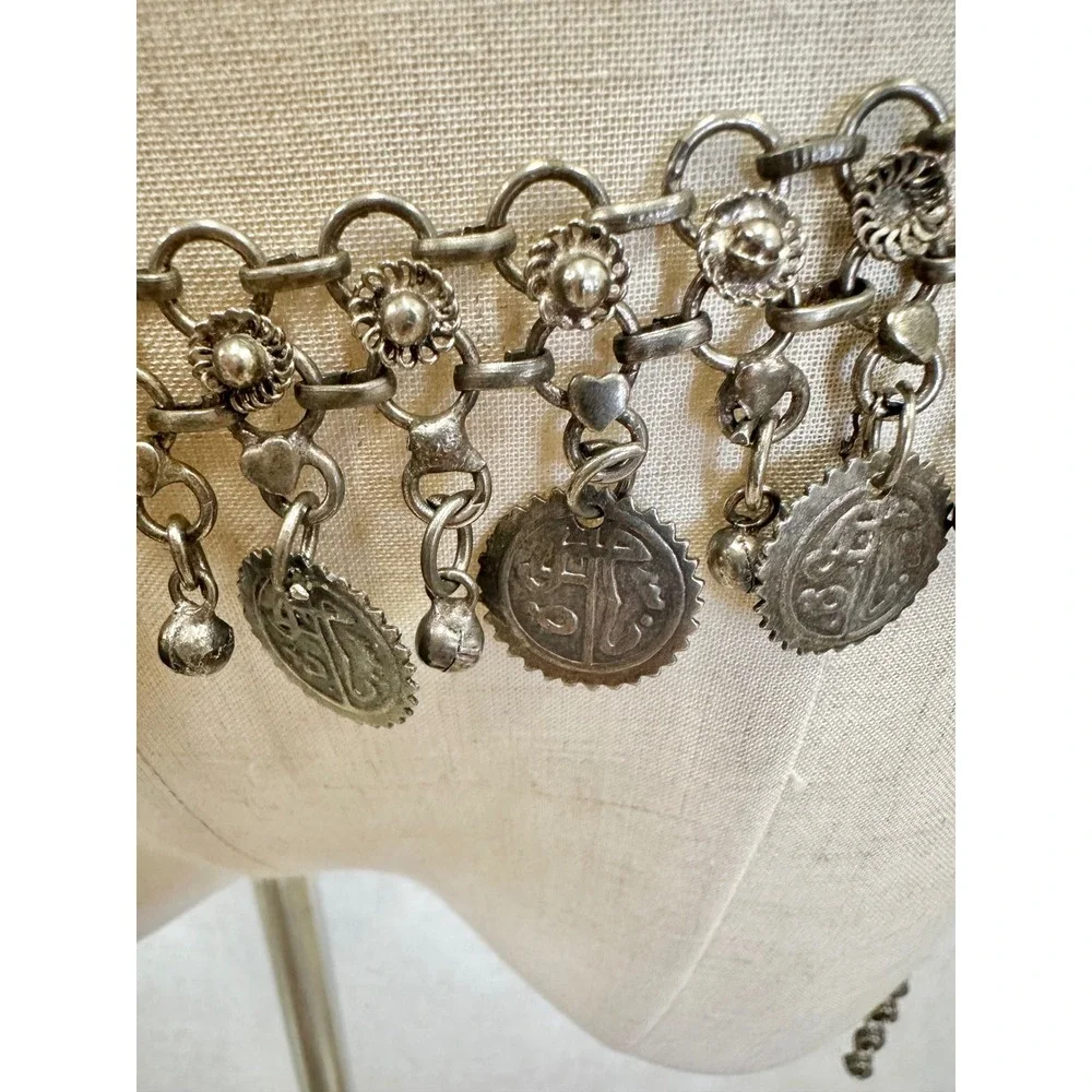 Silver Tone Coin Fringe Chain Belt‎ Womens Boho Festival Waist Chain Belly Dance